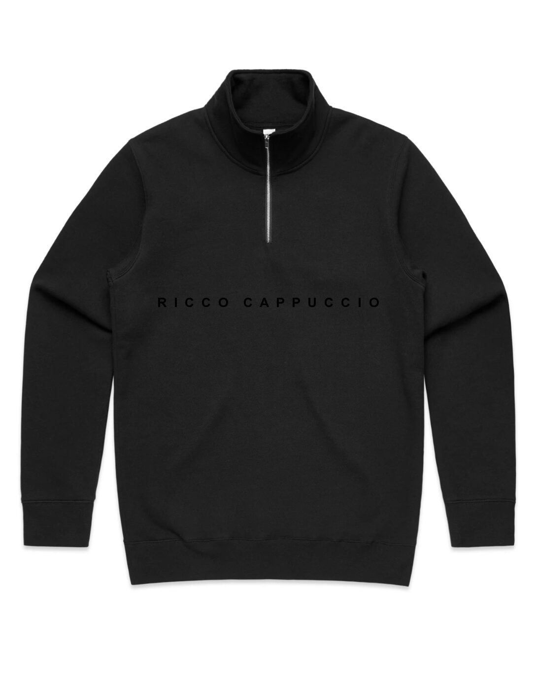 PRE-ORDER ITEM: SWEATSHIRT, QUARTER-ZIP: BLACK - BLACK PRINT - Image 3
