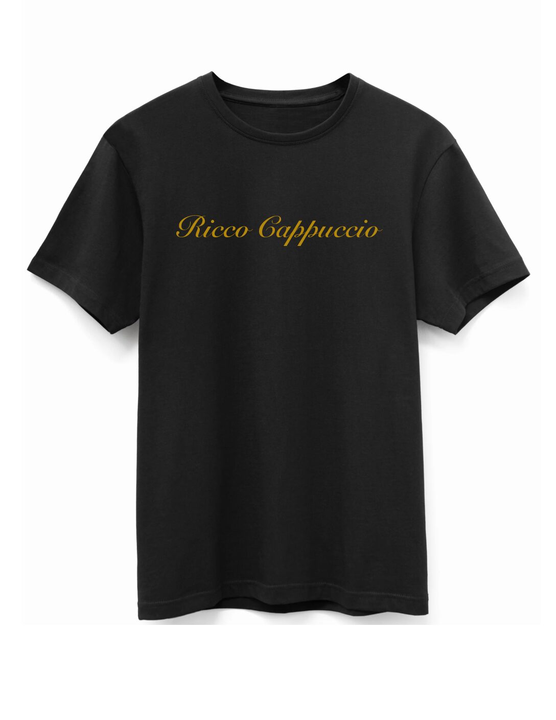 PRE-ORDER ITEM: T-SHIRT, SHORT SLEEVE: BLACK - GOLD PRINT