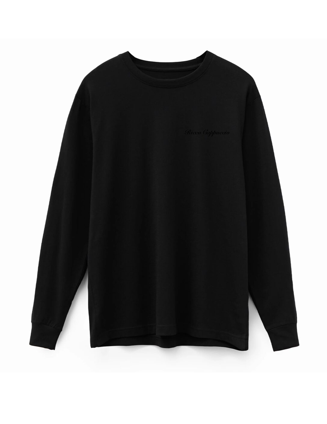 PRE-ORDER ITEM: T-SHIRT, LONG SLEEVE: BLACK - BLACK PRINT